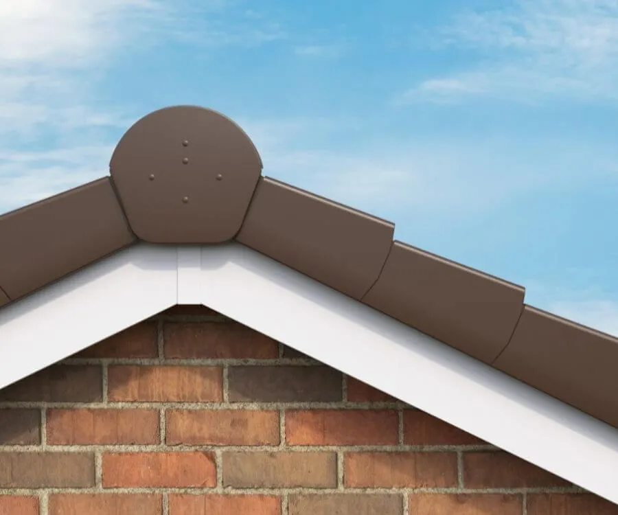 Universal dry verge shown at a gable edge, following the tile profile