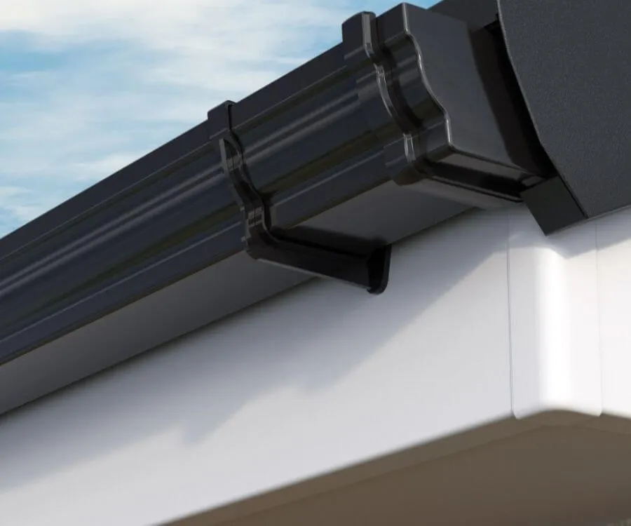 Ogee fascia shown at a roof edge, its moulded front profile visible
