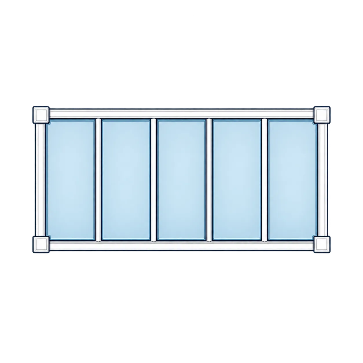 Plan view of a Lean-to conservatory roof: a rectangular roof running off the house wall.